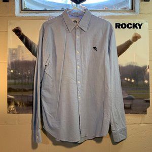 Express Light Blue Casual Fit Button-Down Long-Sleeve Shirt (L 16-16.5)